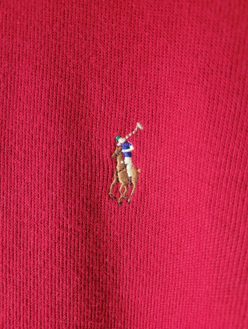 Polo Ralph Lauren Estate Rib Quarter Zip Pullover Men's M Red Cotton